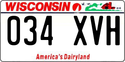 WI license plate 034XVH