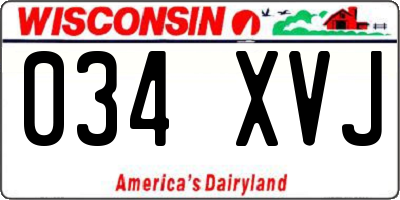 WI license plate 034XVJ