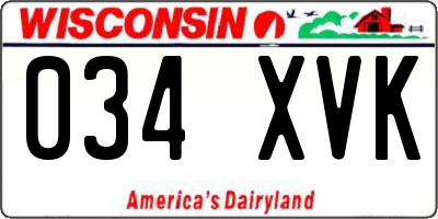 WI license plate 034XVK