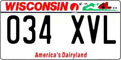 WI license plate 034XVL