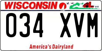 WI license plate 034XVM