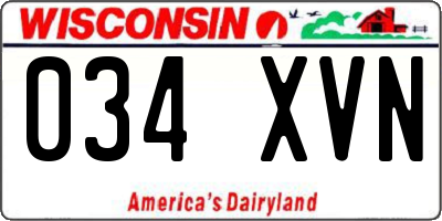 WI license plate 034XVN