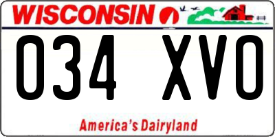 WI license plate 034XVO