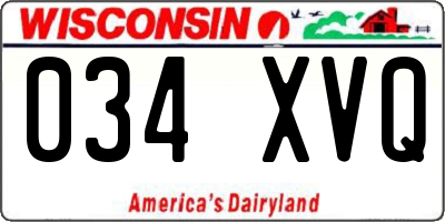 WI license plate 034XVQ