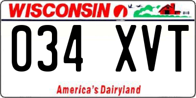 WI license plate 034XVT
