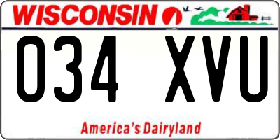 WI license plate 034XVU