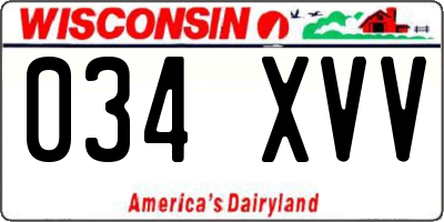 WI license plate 034XVV