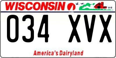 WI license plate 034XVX