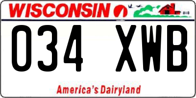 WI license plate 034XWB