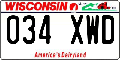 WI license plate 034XWD