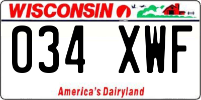 WI license plate 034XWF
