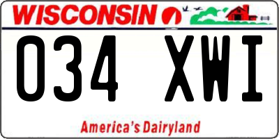 WI license plate 034XWI