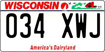 WI license plate 034XWJ