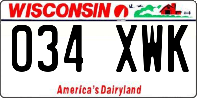 WI license plate 034XWK