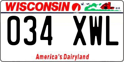 WI license plate 034XWL