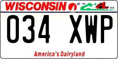 WI license plate 034XWP