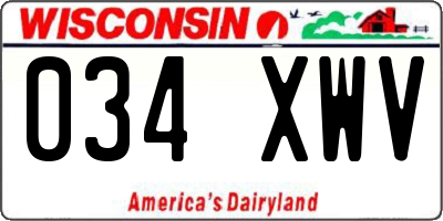 WI license plate 034XWV