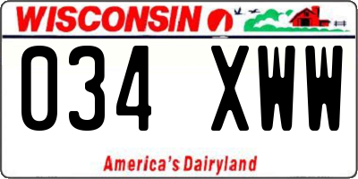 WI license plate 034XWW