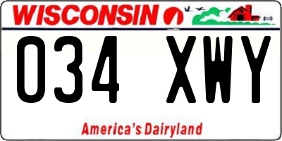 WI license plate 034XWY
