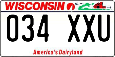 WI license plate 034XXU