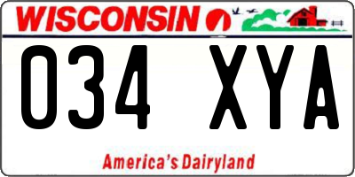 WI license plate 034XYA