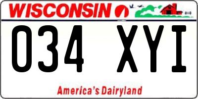 WI license plate 034XYI