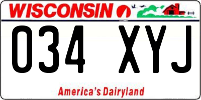 WI license plate 034XYJ