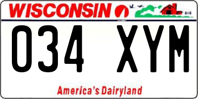 WI license plate 034XYM