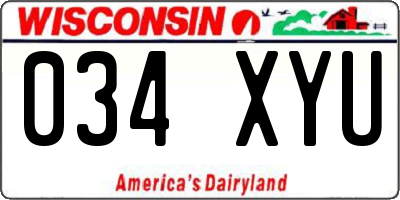 WI license plate 034XYU