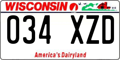 WI license plate 034XZD