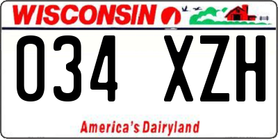 WI license plate 034XZH