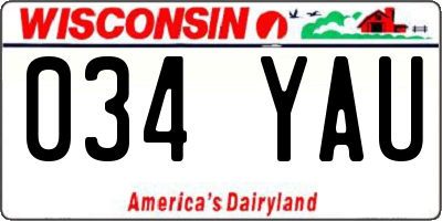 WI license plate 034YAU