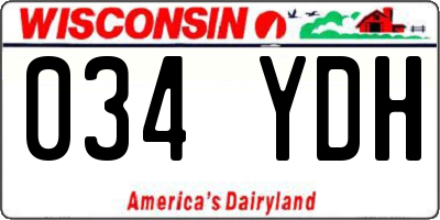 WI license plate 034YDH