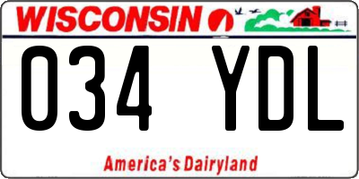 WI license plate 034YDL