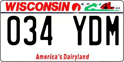 WI license plate 034YDM