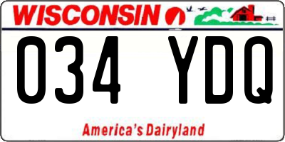WI license plate 034YDQ