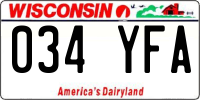 WI license plate 034YFA