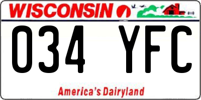 WI license plate 034YFC