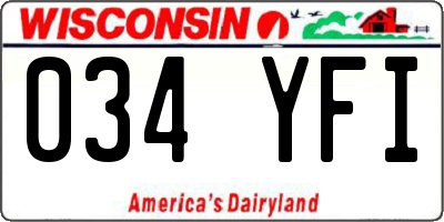 WI license plate 034YFI