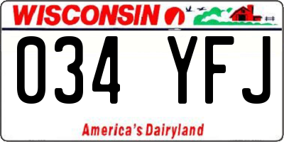 WI license plate 034YFJ