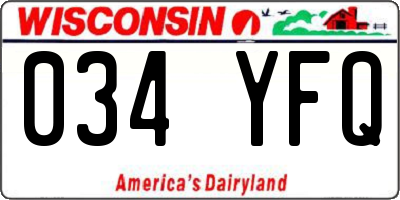 WI license plate 034YFQ