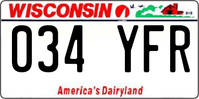WI license plate 034YFR