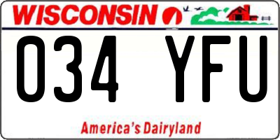 WI license plate 034YFU