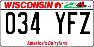 WI license plate 034YFZ