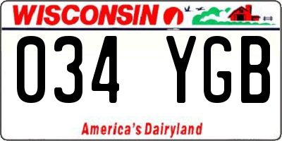 WI license plate 034YGB