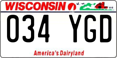 WI license plate 034YGD