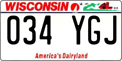 WI license plate 034YGJ