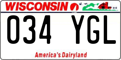 WI license plate 034YGL