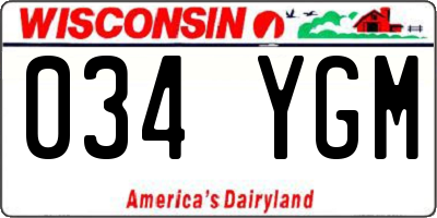 WI license plate 034YGM