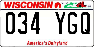 WI license plate 034YGQ
